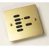 Rako Wireless Lighting RPP07-PB - 7 Button Polished Brass Flat Metal Plate