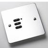 Rako Wireless Blinds RPS03-MSS - 3 Button Keypad - Polished Stainless Steel Flat Metal Plate
