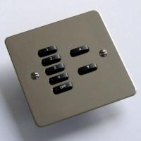 Rako wireless lighting RCM 7 button polished steel keypad