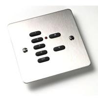 Rako Wireless Lighting RPP07-MSS - 7 Button Polished Stainless Steel Flat Metal Plate