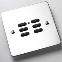 Rako Wireless Lighting RPS06-SS - 6 Button Keypad - Brushed Stainless Steel Flat Metal Plate