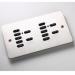 Rako Wireless Lighting RCP07-07 - Double Gang 7 plus 7 Button Keypad - Flat Metal Cover Plate