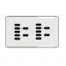 Rako Wireless Lighting RCS07-07 - Double Gang 7 plus 7 Button Keypad - Hidden Screw Fixing