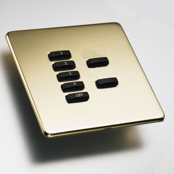 Rako Lighting Keypads - Polished Brass Hidden Fixing