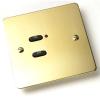 Rako Wireless Lighting RPP02-PB - 2 Button Polished Brass Flat Metal Plate