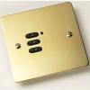 Rako Wireless Lighting RPS03-PB - 3 Button Keypad - Polished Brass Flat Metal Plate